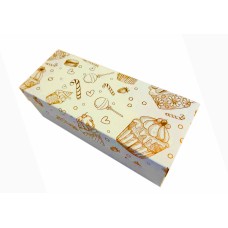 Коробка на 3 капкейки "Золоті десерти" без вікна, 230*90*90мм