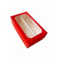 Коробка "Червона" для макаронс з вікном та перегородкою, 200*120*60