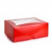 Коробка на 6 капкейків "Червона", вікно-"кекс", 240*180*90