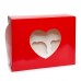 Коробка на 6 капкейків "Серце" червона, 180*240*90
