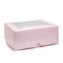 Коробка на 6 капкейків із вікном - "кекс" рожева, 240*180*90