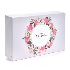 Коробка для еклерів, зефіру "For you" рожева, 225*150*60