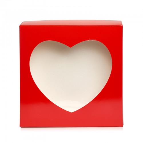 Коробка для пряників "Серце" червона, 200*200*35