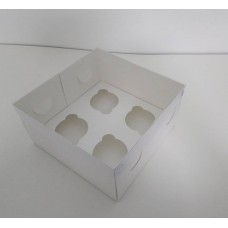 Box for 4 cupcakes with plastic lid, 200*200*105