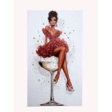 Бірка «Жінка шампань». 50*90, 20 шт.