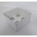 Коробка на 4 капкейки з пластиковою кришкою, 200*200*105мм