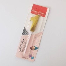 Свічка-цифра "1" грань, золото, 1 шт.