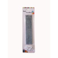 Свічки срібні з блиском, 6 шт.