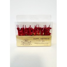 Свічки для торту "Happy Birthday" червоні