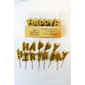 Свічки для торту "Happy Birthday" золото