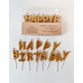Свічки для торту "Happy Birthday" рожеве золото