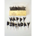 Свічки для торту "Happy Birthday" чорні