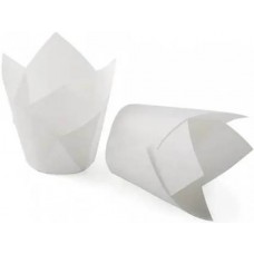 Паперова форма для кексів Тюльпан біла, 20 шт.
