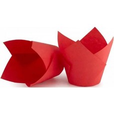 Паперова форма для кексів Тюльпан червона, 20 шт.