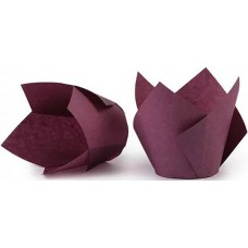 Паперова форма для кексів Тюльпан сливова, 20 шт.
