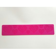Силіконовий килимок (матовий) для айсингу "Серця". Розміром 390*80 мм.
