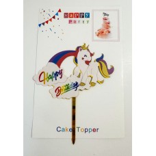 Топпер "Happy birthday” Єдиноріжка №1, акриловий пластик, 110*160 Топпер "Happy birthday” Єдиноріжка №1, акриловий пластик, 110*160