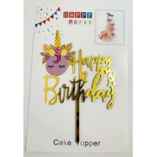 Топпер "Happy birthday” Єдиноріжка №2, акриловий пластик, 110*160 Топпер "Happy birthday” Єдиноріжка №2, акриловий пластик, 110*160