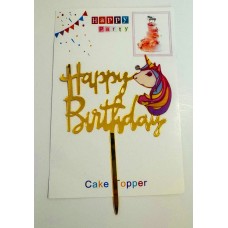 Топпер "Happy birthday” Єдиноріжка №3, акриловий пластик, 110*160 Топпер "Happy birthday” Єдиноріжка №3, акриловий пластик, 110*160