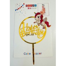 Топпер "Happy birthday” Єдиноріжка №4, акриловий пластик, 110*160 Топпер "Happy birthday” Єдиноріжка №4, акриловий пластик, 110*160