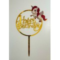 Топпер "Happy birthday” Єдиноріжка №4, акриловий пластик, 110*160