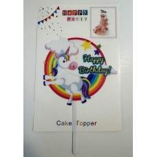 Топпер "Happy birthday” Єдиноріжка №5, акриловий пластик, 110*160 Топпер "Happy birthday” Єдиноріжка №5, акриловий пластик, 110*160