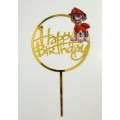 Топпер "Happy birthday” Щенячий патруль №3, акриловий пластик, 100*170