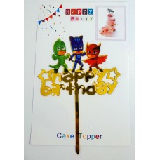 Топпер "Happy birthday” Герої в масках, акриловий пластик, 100*170 Топпер "Happy birthday” Герої в масках, акриловий пластик, 100*170