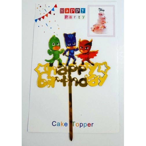 Топпер "Happy birthday” Герої в масках, акриловий пластик, 100*170