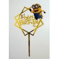 Топпер "Happy birthday” Посіпаки, акриловий пластик, 110*170