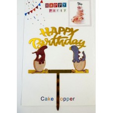 Топпер "Happy birthday” Динозаврики, акриловий пластик, 110*170