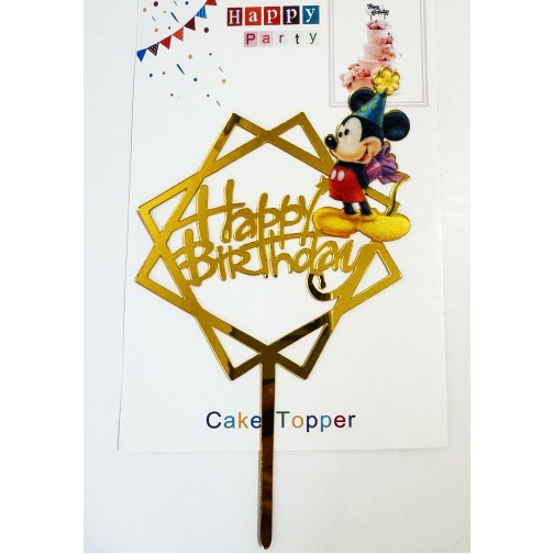 Топпер "Happy birthday” Міккі і Мінні Маус №2, акриловий пластик, 110*170