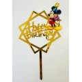 Топпер "Happy birthday” Міккі і Мінні Маус №2, акриловий пластик, 110*170