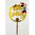 Топпер "Happy birthday” Міккі і Мінні Маус №5, акриловий пластик, 110*170