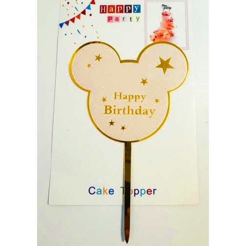 Топпер "Happy birthday” Міккі і Мінні Маус №6, акриловий пластик, 110*170