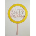 Топпер "Happy birthday” в колі №2, акриловий пластик, 110*170