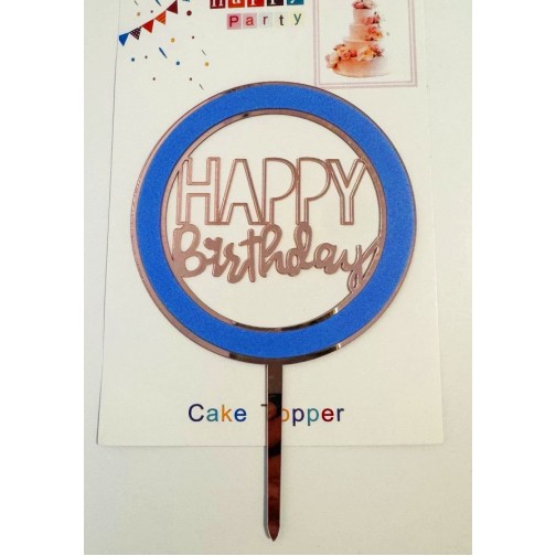 Топпер "Happy birthday” в колі №3, акриловий пластик, 110*170