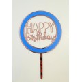 Топпер "Happy birthday” в колі №3, акриловий пластик, 110*170