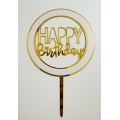 Топпер "Happy birthday” в колі №4, акриловий пластик, 110*170