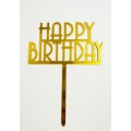 Топпер "Happy birthday” класика золото, акриловий пластик, 110*160