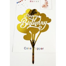 Топпер "Happy birthday” золоті серця, акриловий пластик, 110*160 Топпер "Happy birthday” золоті серця, акриловий пластик, 110*160