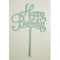 Топпер "Happy birthday” №22 ніжно блакитний, акриловий пластик, 110*160