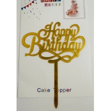 Топпер "Happy birthday” №24 золото, акриловий пластик, 110*160