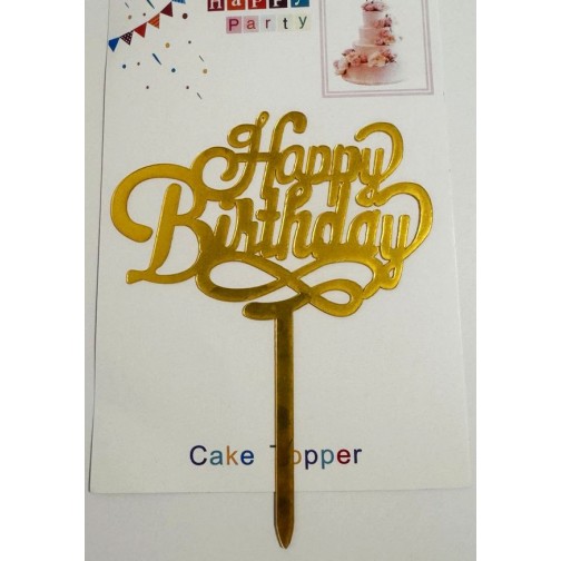 Топпер "Happy birthday” №24 золото, акриловий пластик, 110*160