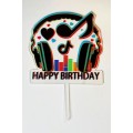 Топпер "Happy birthday” TikTok #1 прозорий, акриловий пластик, 110*160