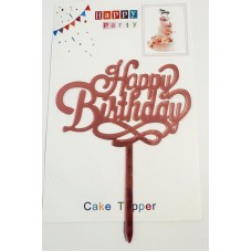 Топпер "Happy birthday” №454 рожевий, акриловий пластик, 110*160