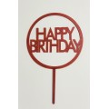 Топпер "Happy birthday” рожевий №160, акриловий пластик, 110*160