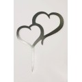 Топпер "Два серця” золото/срібло, картон, 140*170