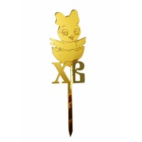 Топпер акриловий "Курча”, золото, 110 мм