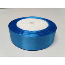 Стрічка атласна синя 25мм.